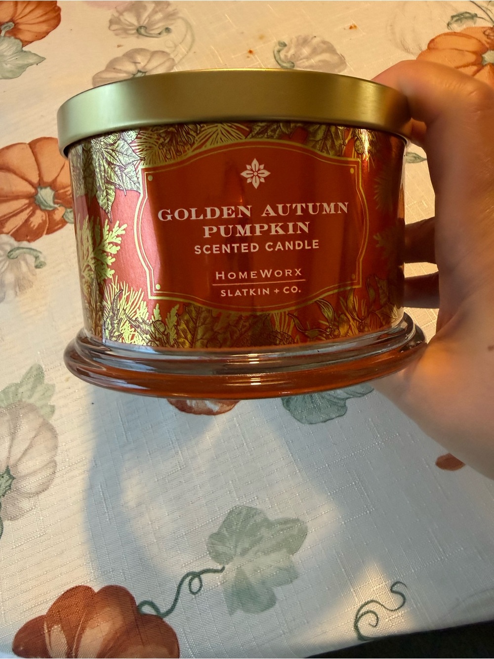 HomeWorx Golden Autumn Pumpkin Scented Candle